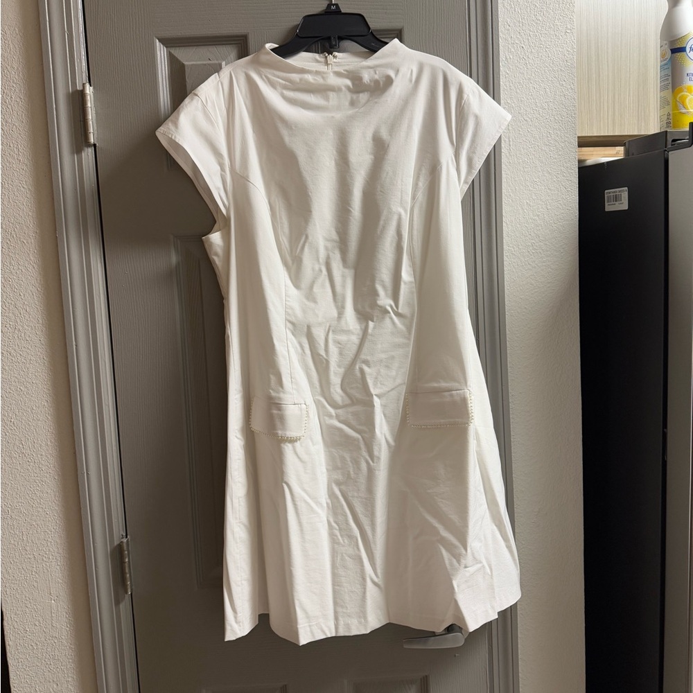 Anthropologie BHLDN White Dress with Pearl Pockets size XL